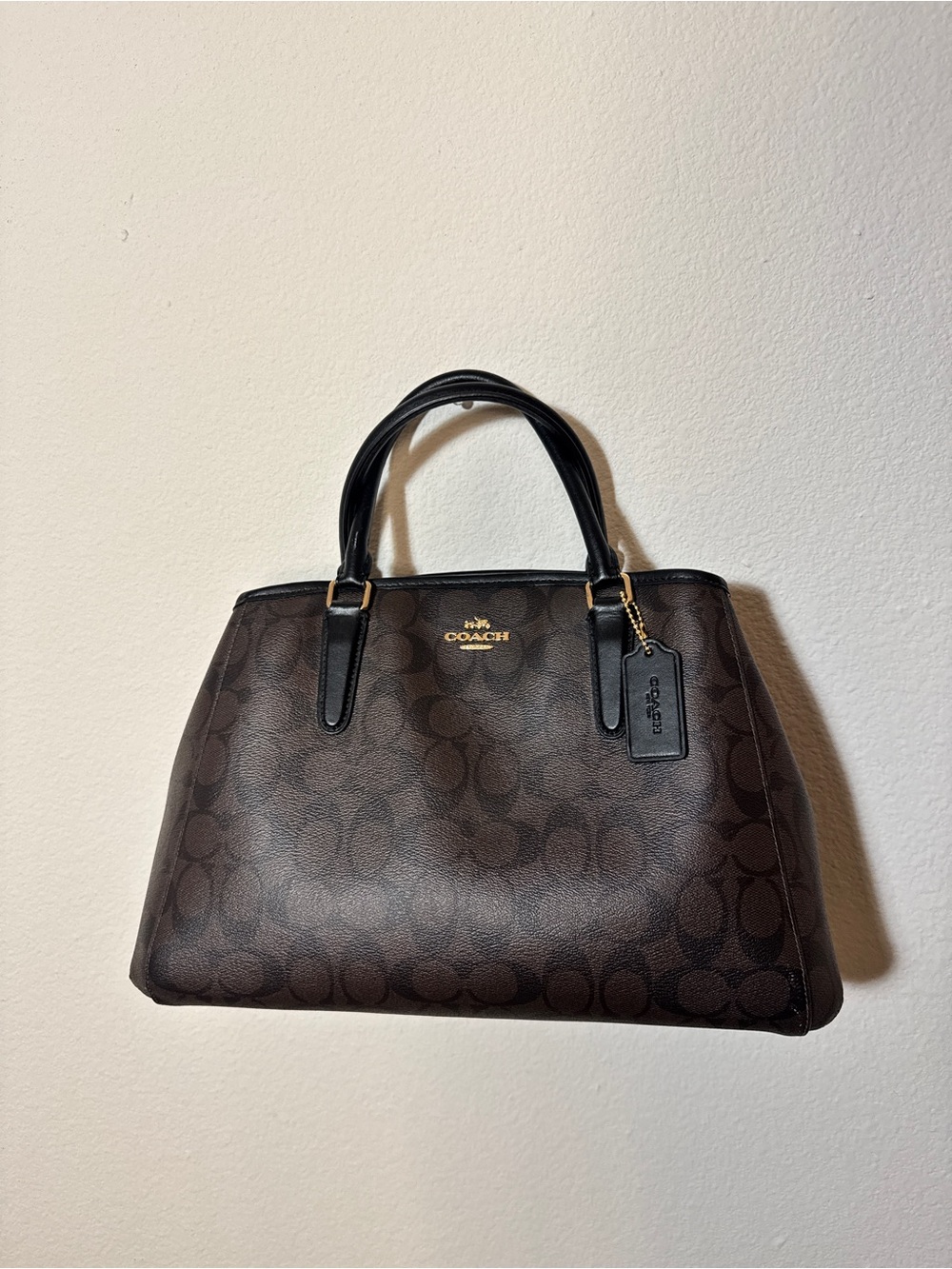 Coach Brown and Black Signature Satchel